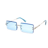12 Pack: Rimless Petite Square Metal Color Wholesale Sunglasses