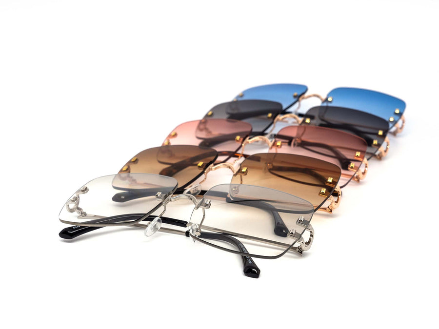 12 Pack: Chic Rimless Gradient Wholesale Sunglasses