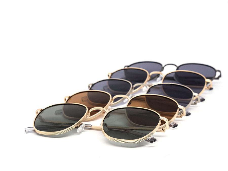 12 Pack: Tri-layer Round Metal Frame Wholesale Sunglasses