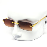 12 Pack: Chic Rectangular Frameless Gradient Wholesale Sunglasses
