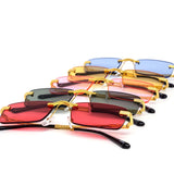 12 Pack: Chic Rectangular Frameless Color Wholesale Sunglasses