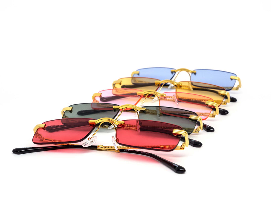12 Pack: Chic Rectangular Frameless Color Wholesale Sunglasses