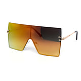 12 Pack: Sleek Oversized Rimless Square Mirror Wholesale Sunglasses