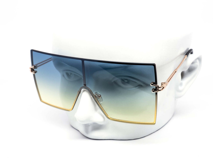12 Pack: Sleek Oversized Rimless Square Duo-tone Wholesale Sunglasses