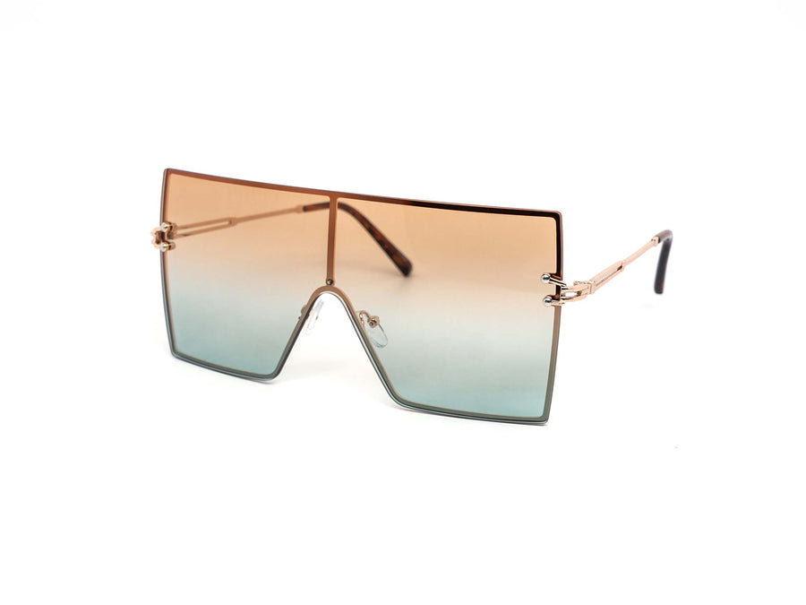 12 Pack: Sleek Oversized Rimless Square Duo-tone Wholesale Sunglasses