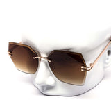12 Pack: Eccentric Miter-cut Rimless Gradient Wholesale Sunglasses