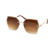 12 Pack: Eccentric Miter-cut Rimless Gradient Wholesale Sunglasses