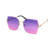 12 Pack: Eccentric Miter-cut Rimless Gradient Wholesale Sunglasses