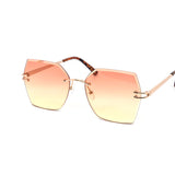 12 Pack: Eccentric Miter-cut Rimless Gradient Wholesale Sunglasses