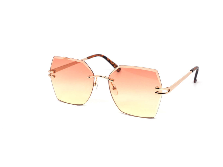 12 Pack: Eccentric Miter-cut Rimless Gradient Wholesale Sunglasses