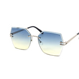 12 Pack: Eccentric Miter-cut Rimless Gradient Wholesale Sunglasses