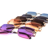 12 Pack: Eccentric Miter-cut Rimless Gradient Wholesale Sunglasses