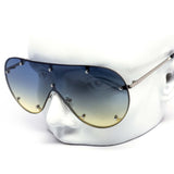 12 Pack: Rimless Studded Mono Shield Gradient Wholesale Sunglasses