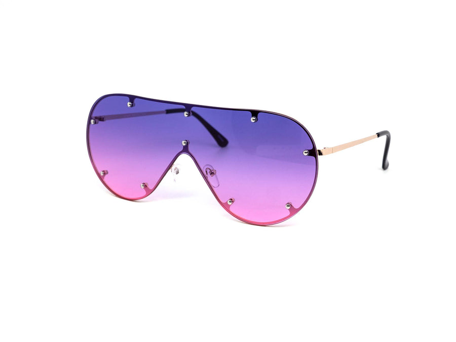 12 Pack: Rimless Studded Mono Shield Gradient Wholesale Sunglasses