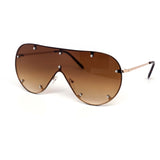 12 Pack: Rimless Studded Mono Shield Gradient Wholesale Sunglasses