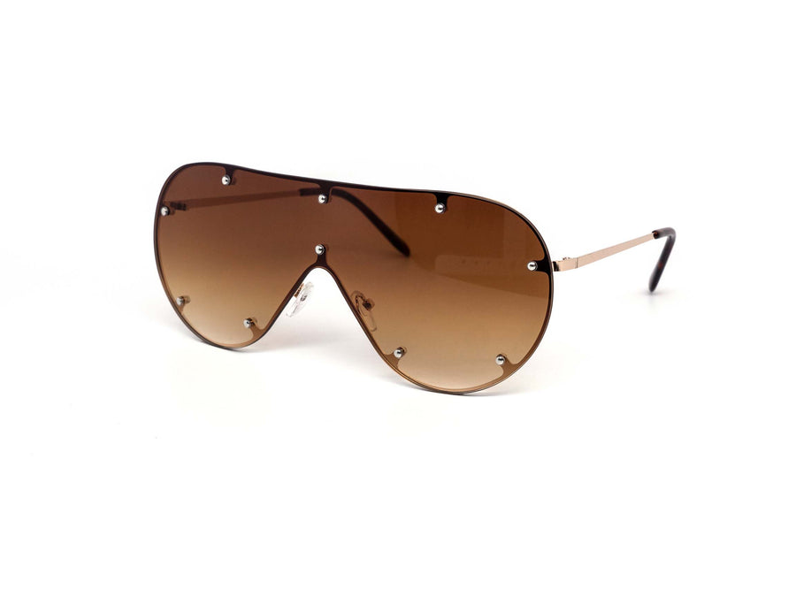 12 Pack: Rimless Studded Mono Shield Gradient Wholesale Sunglasses