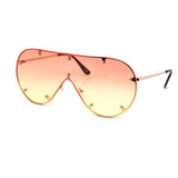 12 Pack: Rimless Studded Mono Shield Gradient Wholesale Sunglasses