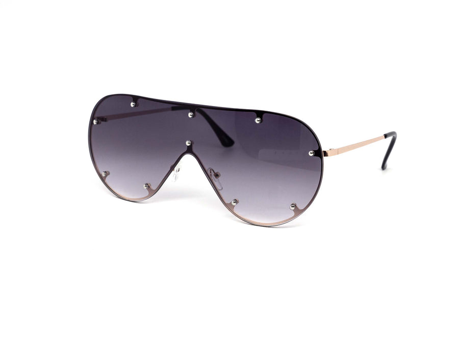 12 Pack: Rimless Studded Mono Shield Gradient Wholesale Sunglasses