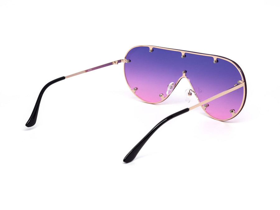 12 Pack: Rimless Studded Mono Shield Gradient Wholesale Sunglasses