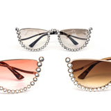 12 Pack: Half Moon Rhinestone Wholesale Sunglasses