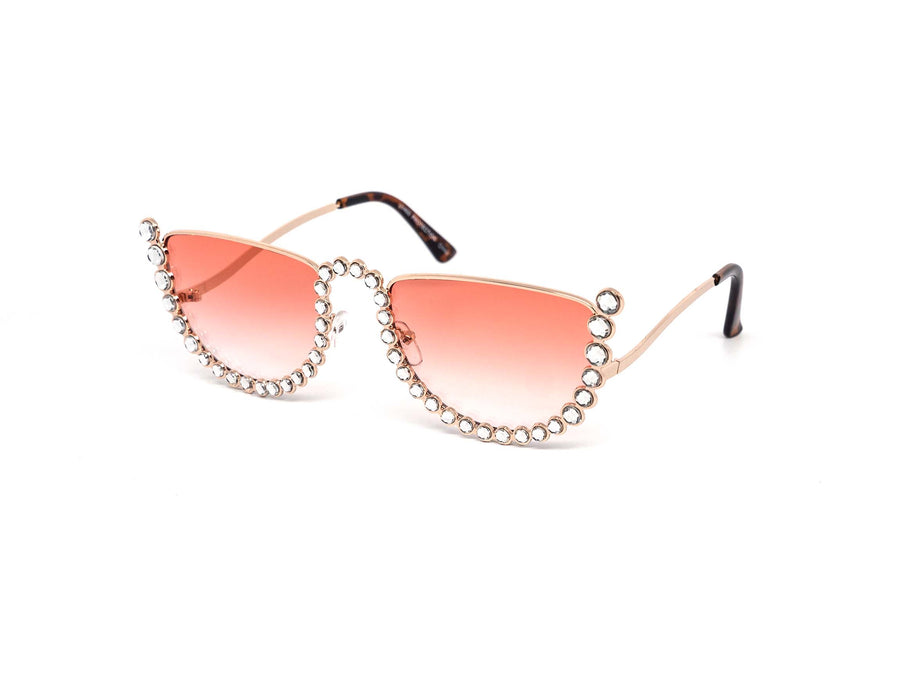 12 Pack: Half Moon Rhinestone Wholesale Sunglasses