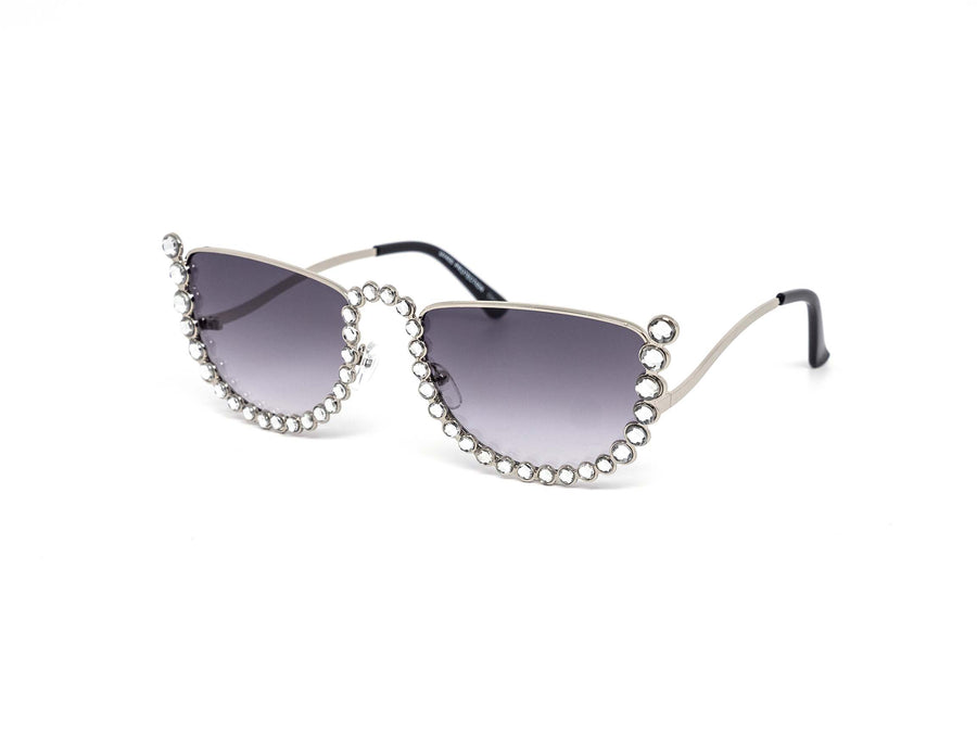 12 Pack: Half Moon Rhinestone Wholesale Sunglasses
