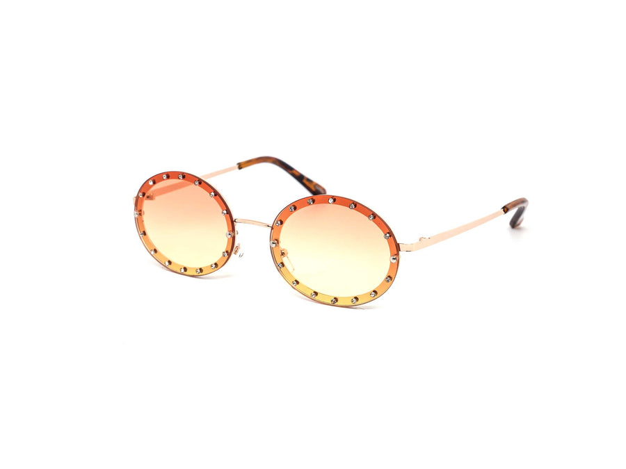 12 Pack: Rimless Oval Rhinestone Studded Wholesale Sunglasses