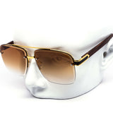 12 Pack: Rimless Miter-Cut Aviator Wholesale Sunglasses