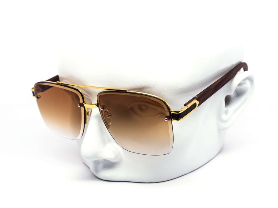 12 Pack: Rimless Miter-Cut Aviator Wholesale Sunglasses