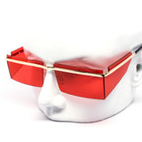 12 Pack: Rimless Angled Blinker Color Wholesale Sunglasses