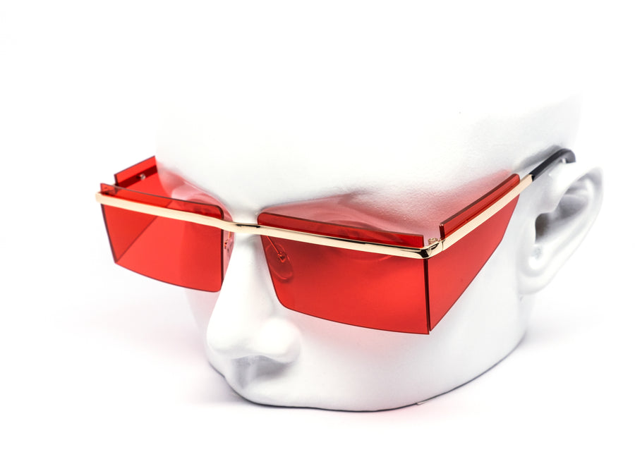 12 Pack: Rimless Angled Blinker Color Wholesale Sunglasses