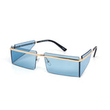 12 Pack: Rimless Angled Blinker Color Wholesale Sunglasses