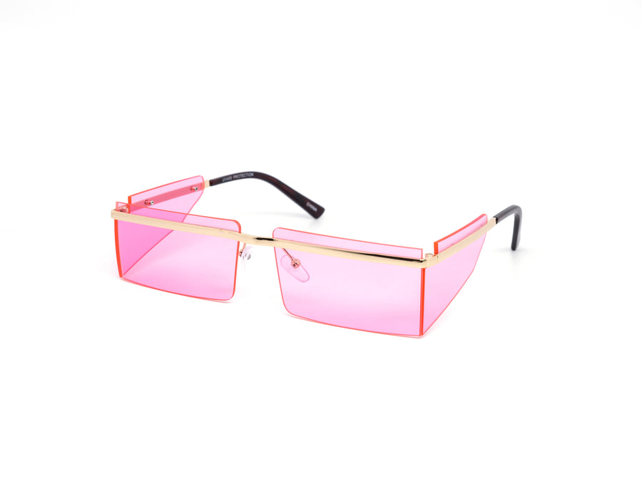 12 Pack: Rimless Angled Blinker Color Wholesale Sunglasses