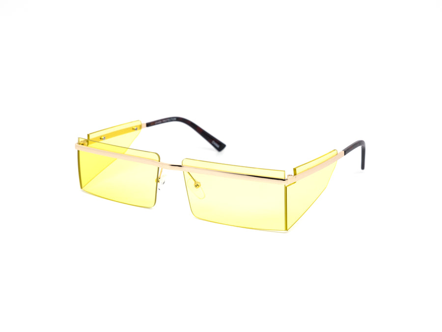 12 Pack: Rimless Angled Blinker Color Wholesale Sunglasses