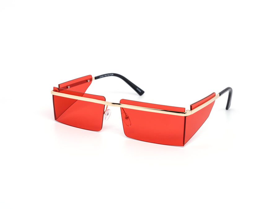 12 Pack: Rimless Angled Blinker Color Wholesale Sunglasses
