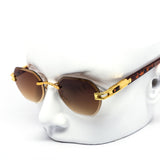 12 Pack: Round Miter-cut Rimless Petite Gradient Wholesale Sunglasses