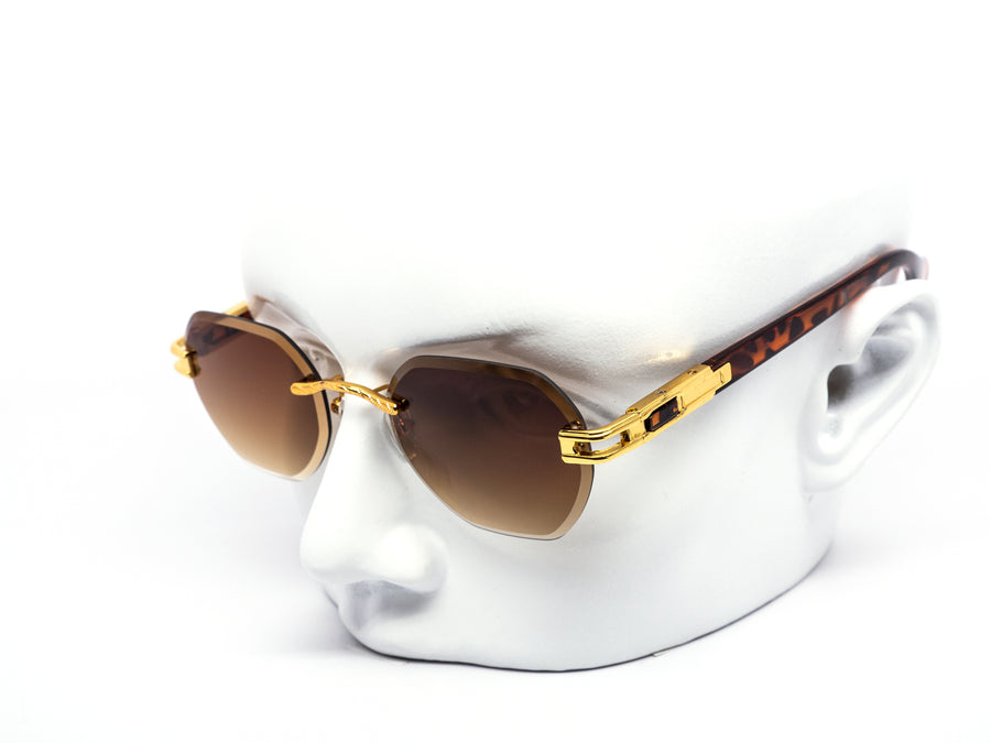 12 Pack: Round Miter-cut Rimless Petite Gradient Wholesale Sunglasses