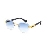 12 Pack: Round Miter-cut Rimless Petite Gradient Wholesale Sunglasses