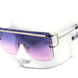 12 Pack: Rimless Oversized Metal Frame Gradient Wholesale Sunglasses