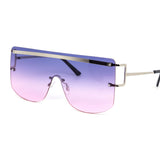 12 Pack: Rimless Oversized Metal Frame Gradient Wholesale Sunglasses