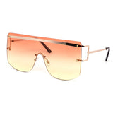 12 Pack: Rimless Oversized Metal Frame Gradient Wholesale Sunglasses