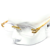 12 Pack: Rhinestone Infused Rimless Metal Wholesale Eyeglasses