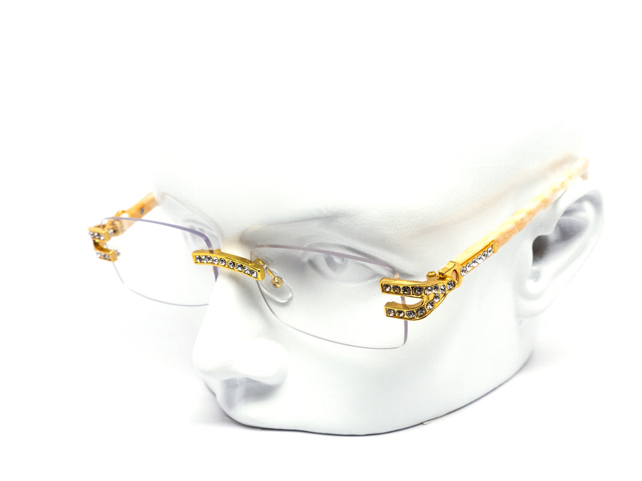 12 Pack: Rhinestone Infused Rimless Metal Wholesale Eyeglasses