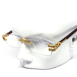 12 Pack: Rhinestone Infused Rimless Metal Wholesale Eyeglasses