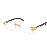 12 Pack: Rhinestone Infused Rimless Metal Wholesale Eyeglasses