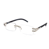12 Pack: Rhinestone Infused Rimless Metal Wholesale Eyeglasses