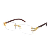 12 Pack: Rhinestone Infused Rimless Metal Wholesale Eyeglasses