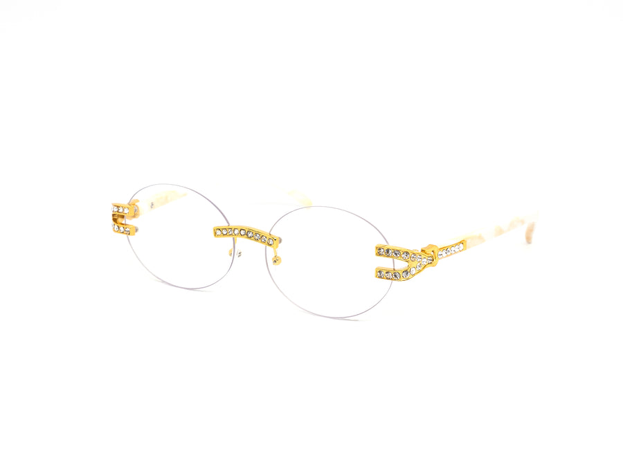 12 Pack: Iced Out Oval Clear Wholesale Eyeglasses