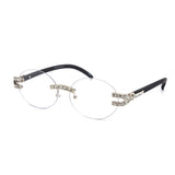 12 Pack: Iced Out Oval Clear Wholesale Eyeglasses