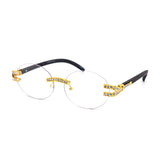 12 Pack: Iced Out Oval Clear Wholesale Eyeglasses